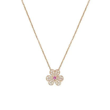 [Amore]FRIVOLE ROSE GOLD FLOWER DIAMOND NECKLACE