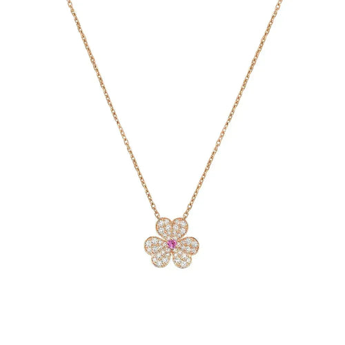 [Amore]FRIVOLE ROSE GOLD FLOWER DIAMOND NECKLACE