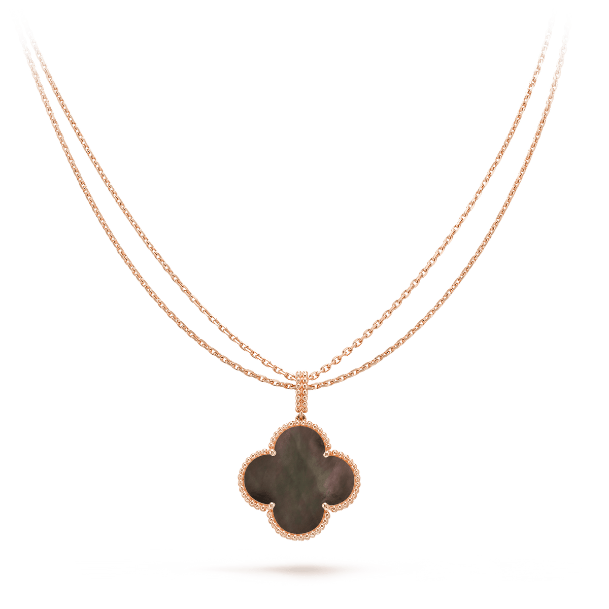 [Amore]CLOVER 25MM GOLD DARK MOP BIG CLOVER NECKLACE