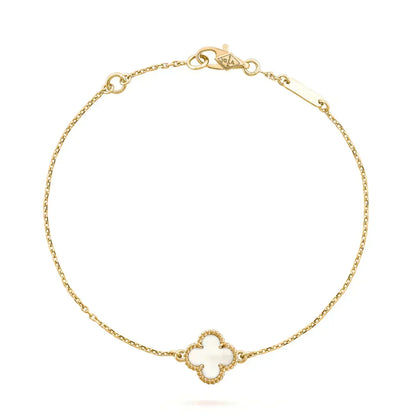 [Amore]CLOVER WHITE MOP SINGLE FLOWER BRACELET