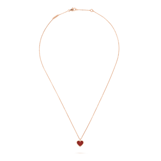 [Amore]SWEET CLOVER CARNELIAN HEART NECKLACE
