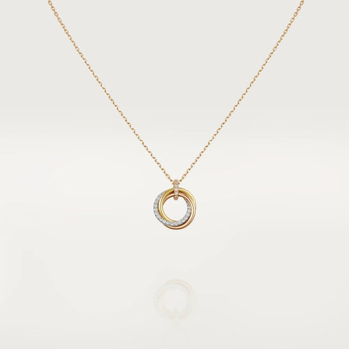 [Amore]TRINITY NECKLACE SILVER GOLD PINK GOLD DIAMONDS