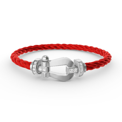 [Amore]FORCE LARGE HORSESHOE HALF DIAMOND BRACELET SILVER