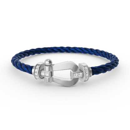 [Amore]FORCE LARGE HORSESHOE HALF DIAMOND BRACELET SILVER